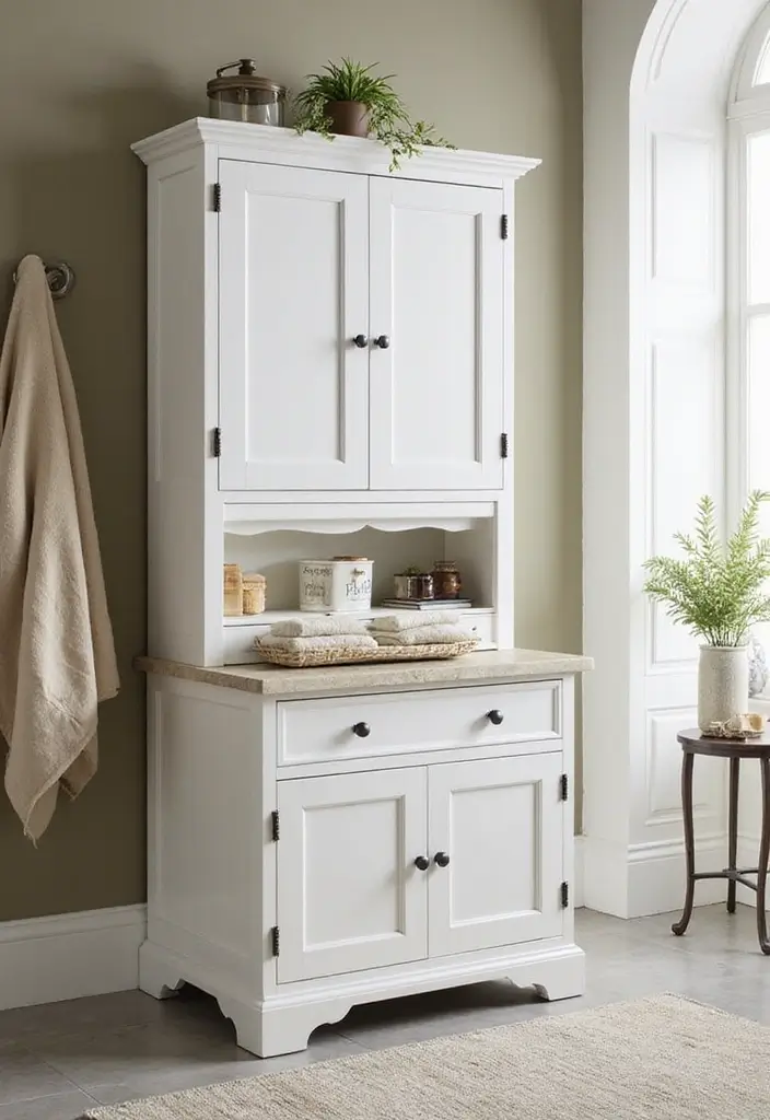 30 Bathroom Cabinet Storage Ideas for a Clutter-Free Look - 8. Double-Duty Cabinets