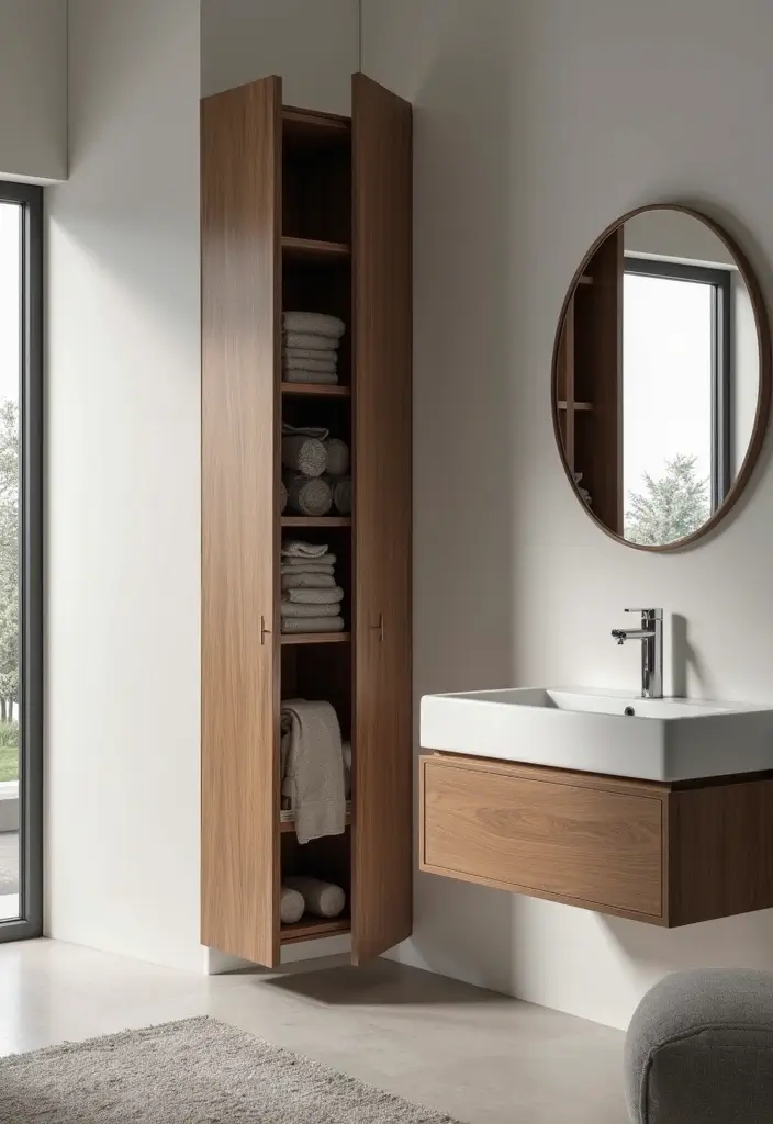 30 Bathroom Cabinet Storage Ideas for a Clutter-Free Look - 9. Stylish Hidden Cabinets