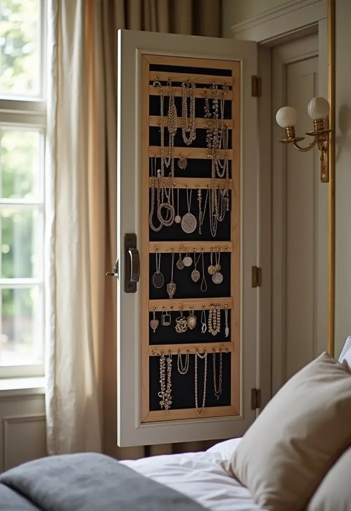 30 Behind-the-Door Storage Ideas to Save Hidden Space - 5. Jewelry Organizer