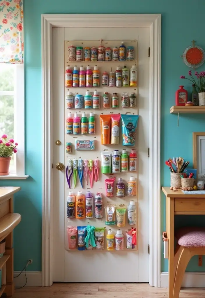 30 Behind-the-Door Storage Ideas to Save Hidden Space - 6. Craft Supplies Organizer