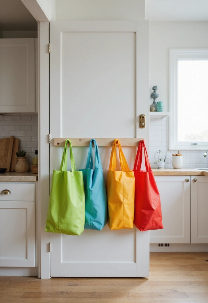 30 Behind-the-Door Storage Ideas to Save Hidden Space - 7. Grocery Bag Holder