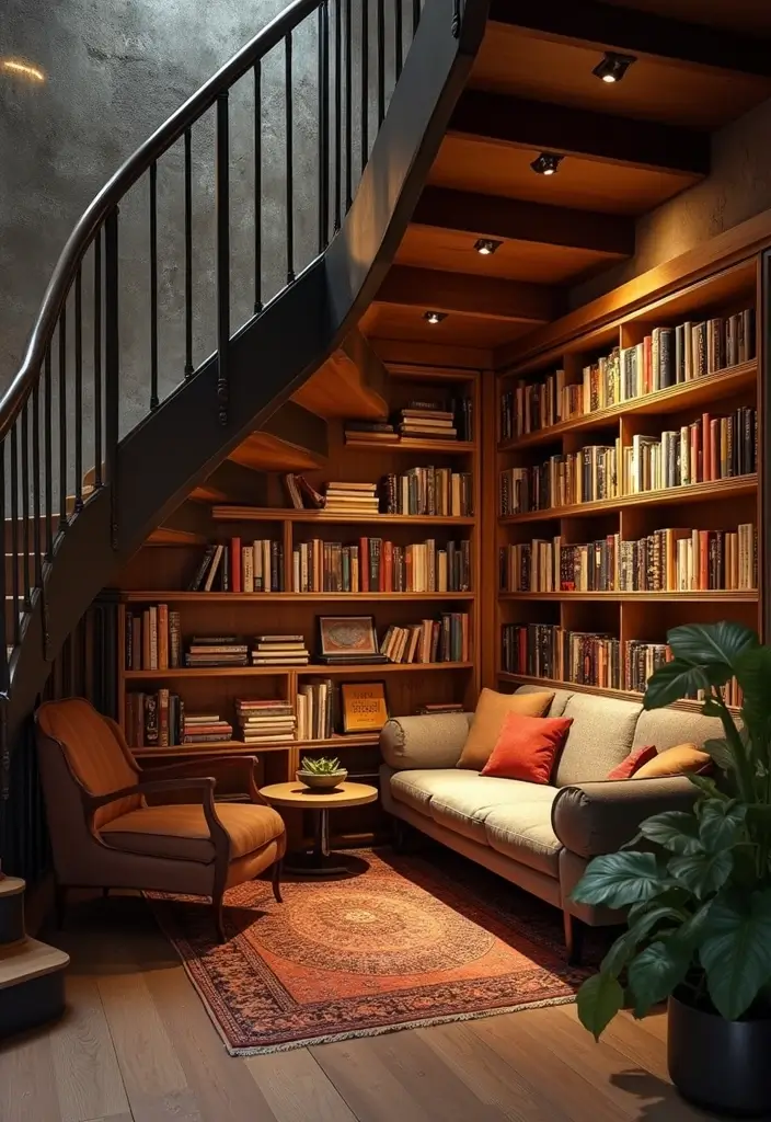 30 Book Storage Ideas Beyond the Traditional Bookshelf - 2. Book Nook Under the Stairs