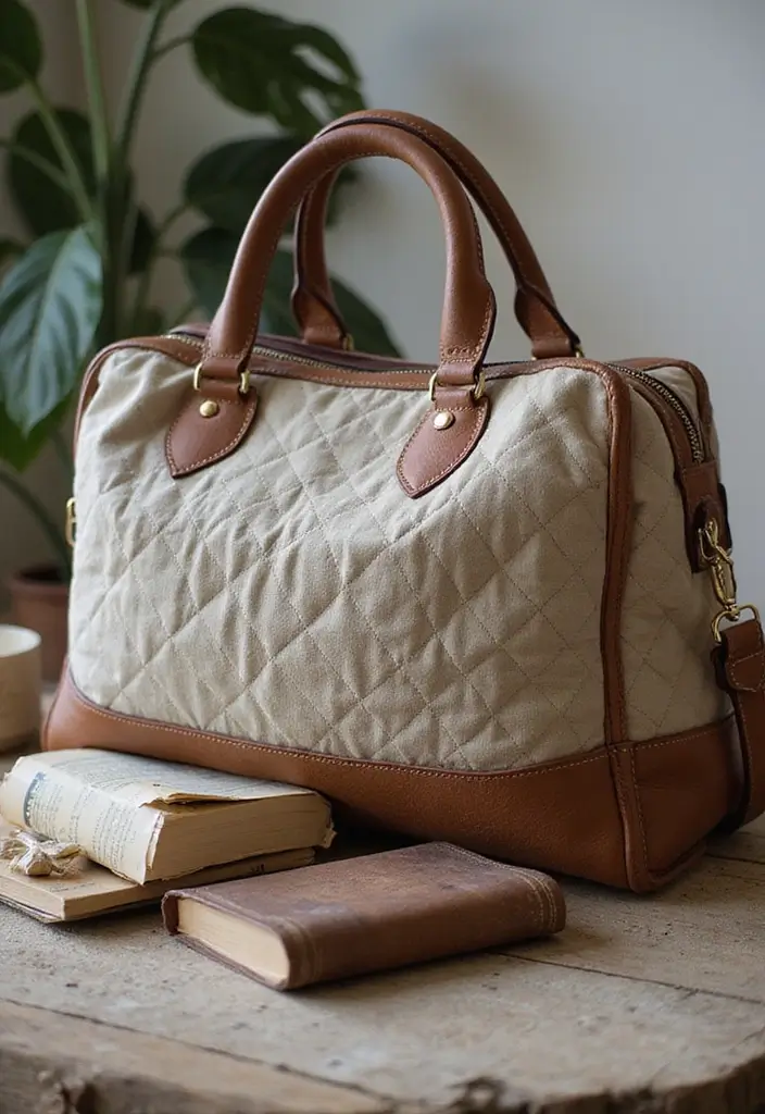 30 Book Storage Ideas Beyond the Traditional Bookshelf - 25. Quilted Book Bag for Mobility