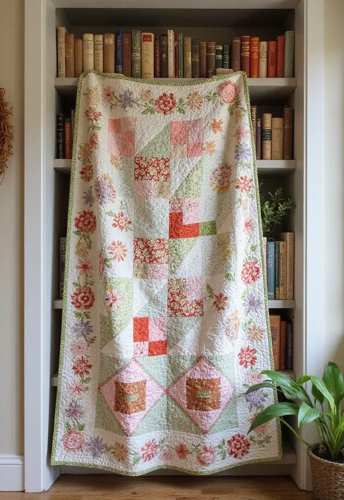 30 Book Storage Ideas Beyond the Traditional Bookshelf - 29. Quilted Bookshelf Cover