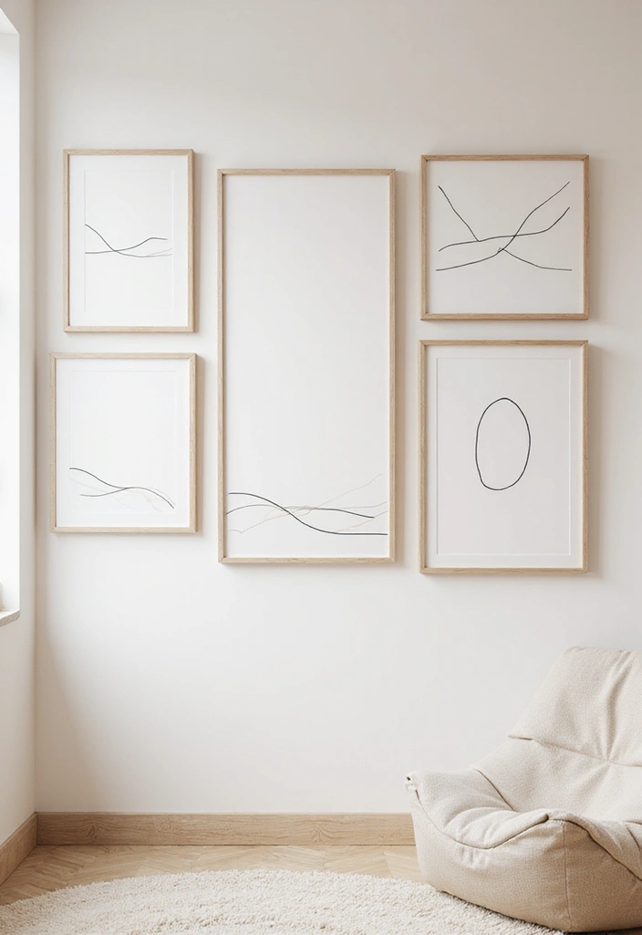 30 Canvas Photo Wall Ideas for a Chic Home Gallery - 10. Minimalist Line Art