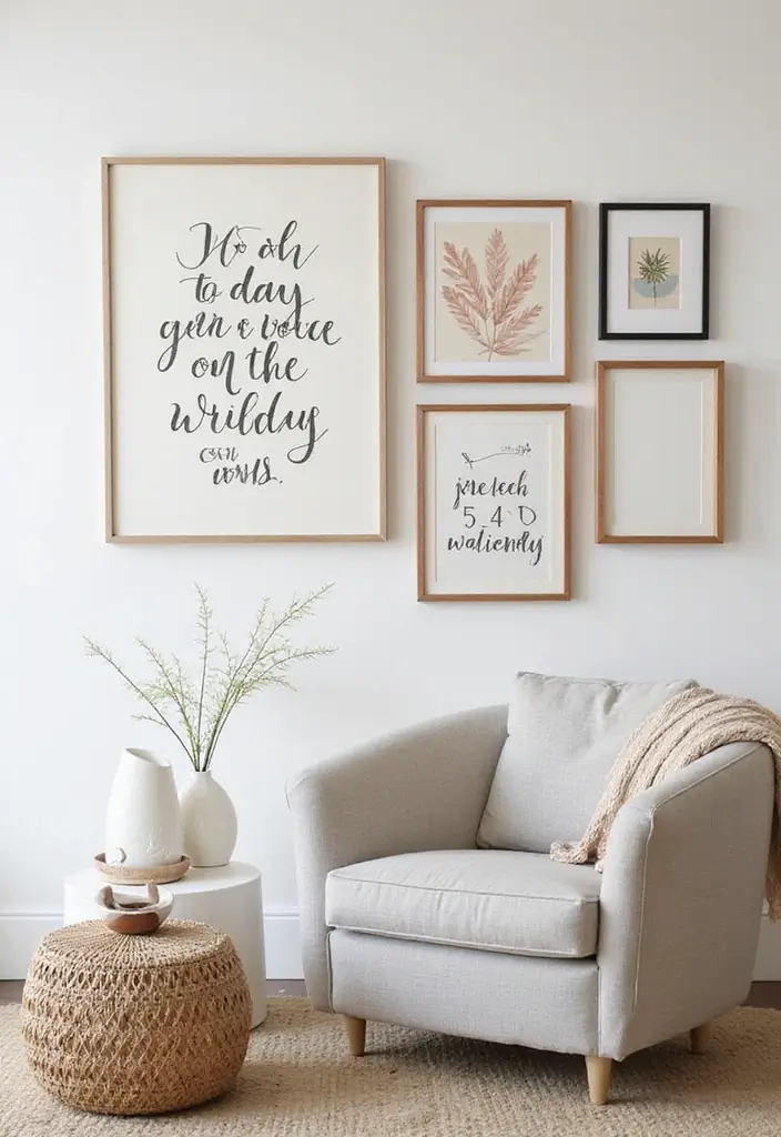 30 Canvas Photo Wall Ideas for a Chic Home Gallery - 14. Artistic Quotes