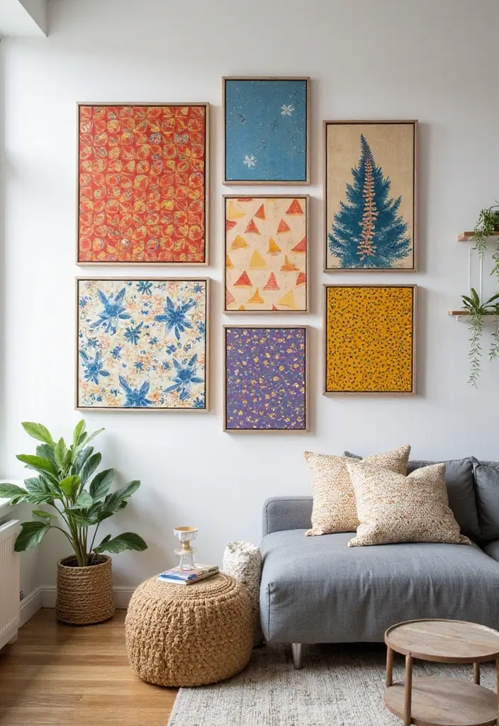 30 Canvas Photo Wall Ideas for a Chic Home Gallery - 16. Play on Patterns