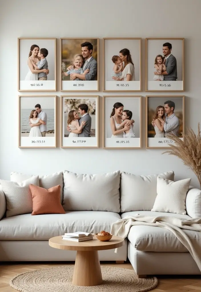 30 Canvas Photo Wall Ideas for a Chic Home Gallery - 19. Family Milestones