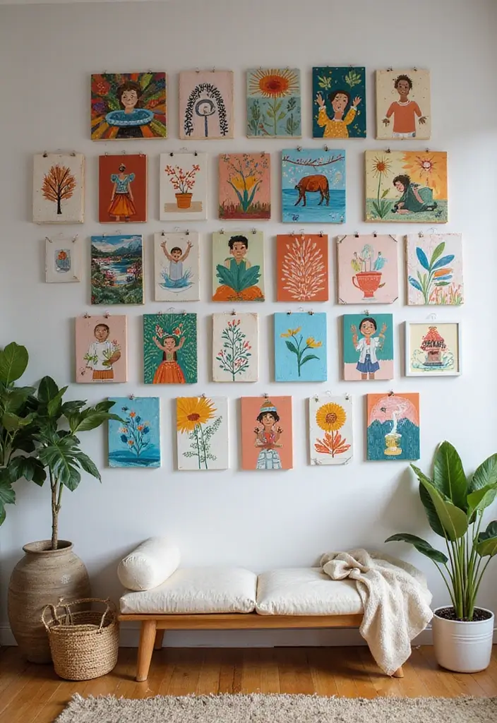 30 Canvas Photo Wall Ideas for a Chic Home Gallery - 22. Art from Friends and Family