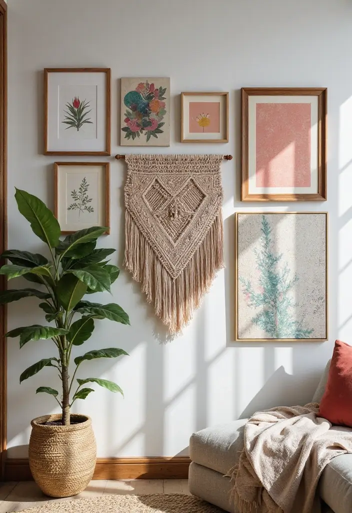 30 Canvas Photo Wall Ideas for a Chic Home Gallery - 5. Layered Textures