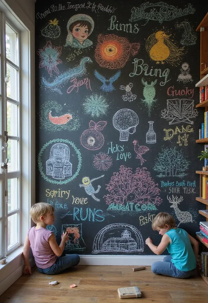 30 Chalk Wall Ideas for Creative and Interactive Decor 15. Favorite Book Wall