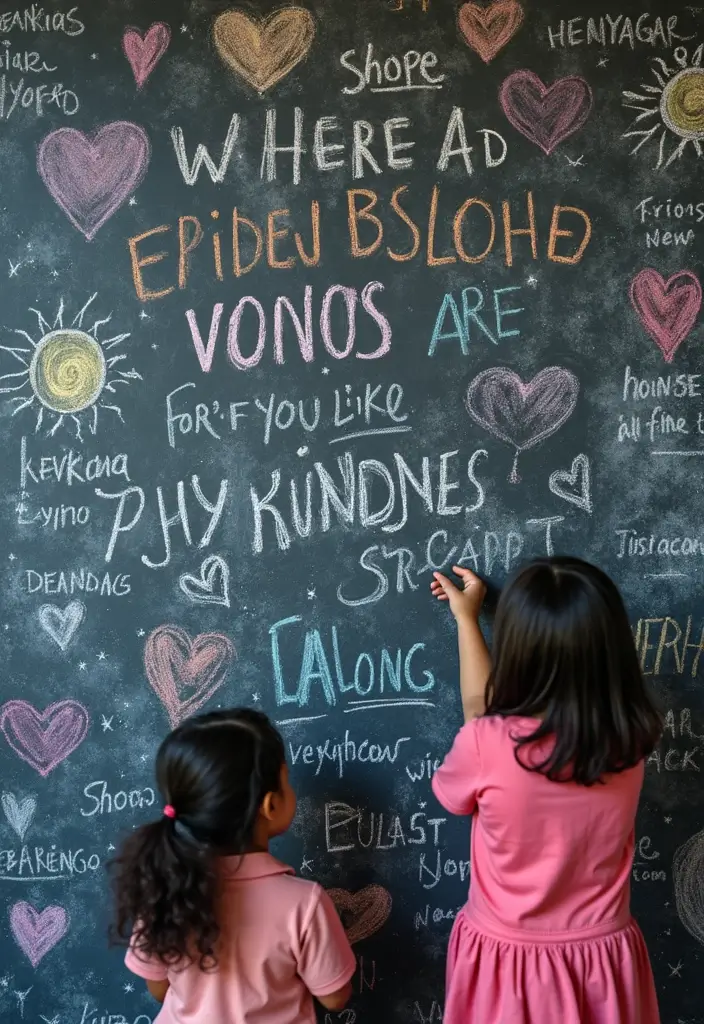 30 Chalk Wall Ideas for Creative and Interactive Decor 21. Friendship and Kindness Wall