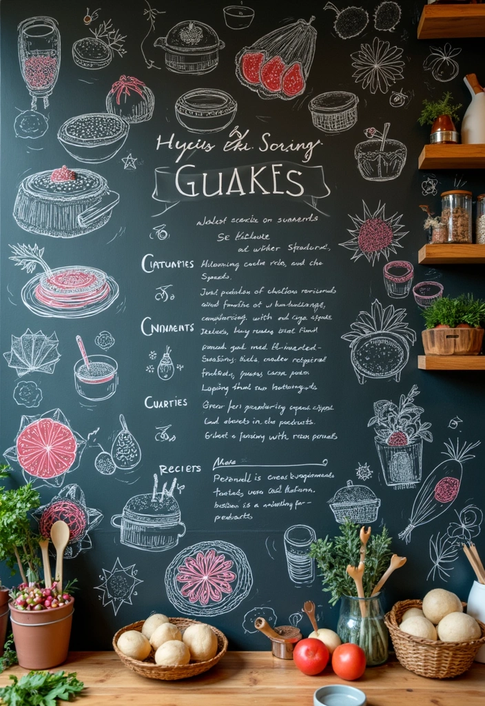 30 Chalk Wall Ideas for Creative and Interactive Decor 24. Recipe Wall
