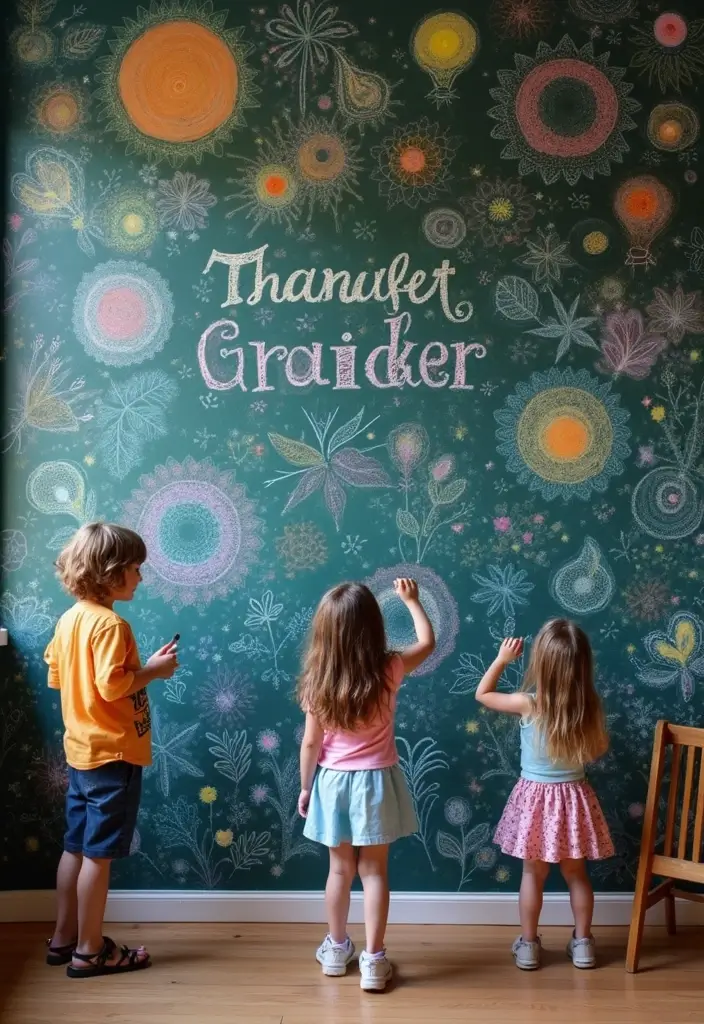 30 Chalk Wall Ideas for Creative and Interactive Decor 30. Reflection and Gratitude Wall