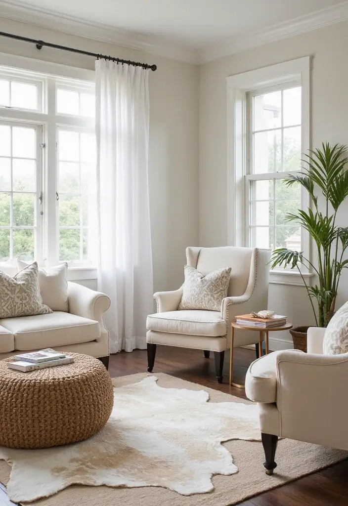 30 Cowhide Wall Ideas for a Bold Western Touch - 22. Cowhide in Coastal Homes