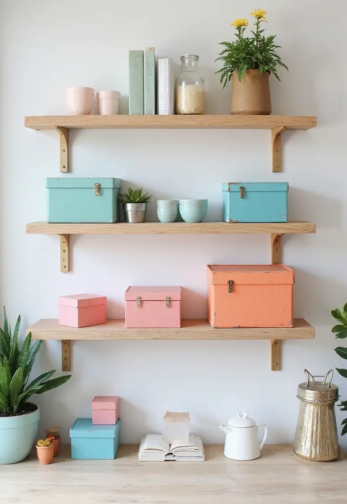 30 Craft Room Storage Ideas to Organize Your Creative Space - 1. Floating Shelves for Vertical Storage