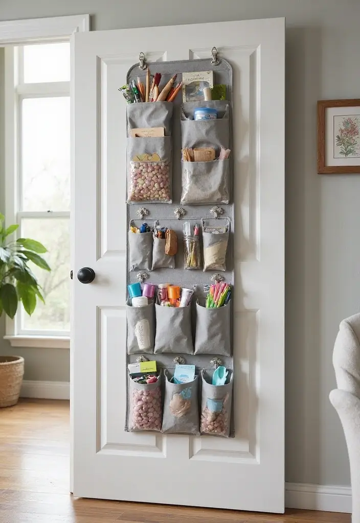 30 Craft Room Storage Ideas to Organize Your Creative Space - 11. Over-the-Door Storage Solutions