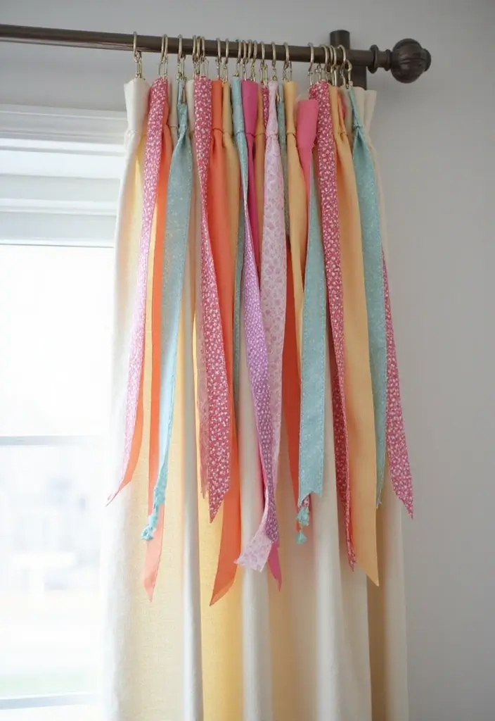 30 Craft Room Storage Ideas to Organize Your Creative Space - 13. Curtain Rods for Ribbon Storage