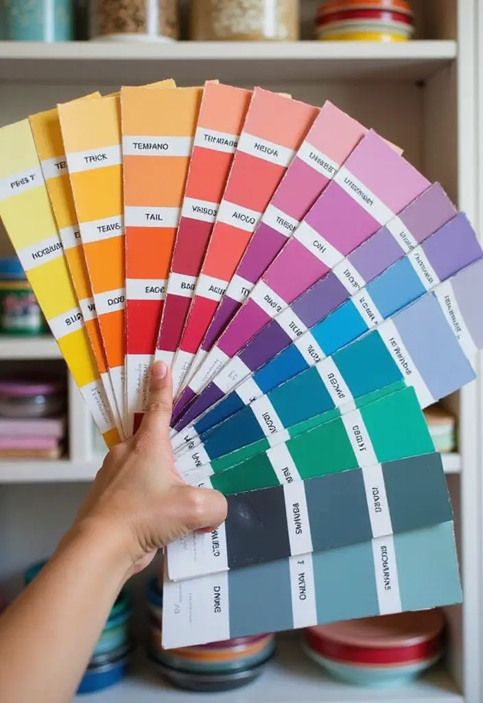 30 Craft Room Storage Ideas to Organize Your Creative Space - 16. Customized Paint Chip Samples
