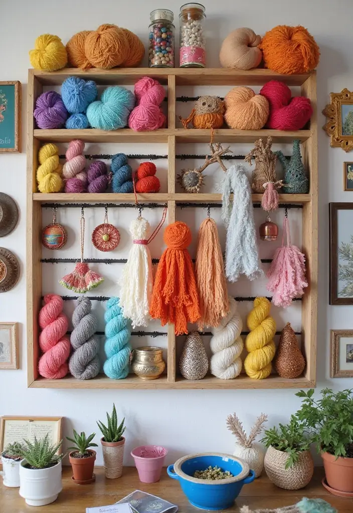 30 Craft Room Storage Ideas to Organize Your Creative Space - 27. Crafting Supply Wall Art