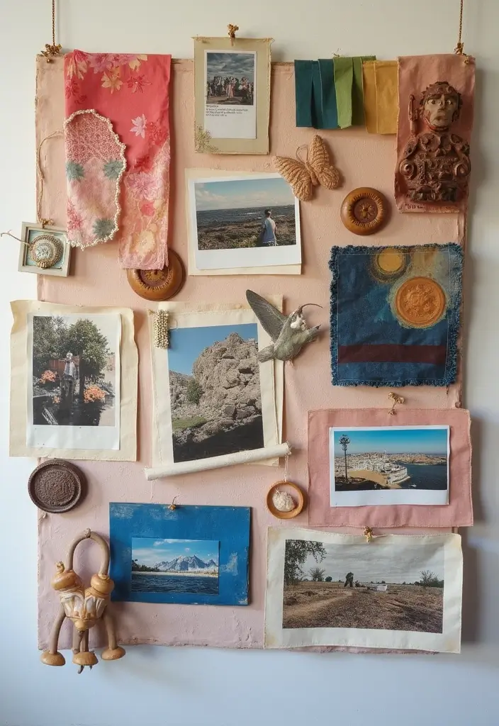 30 Creative Pictures on Wall Ideas for Every Room - 10. Mixed Media Art Display