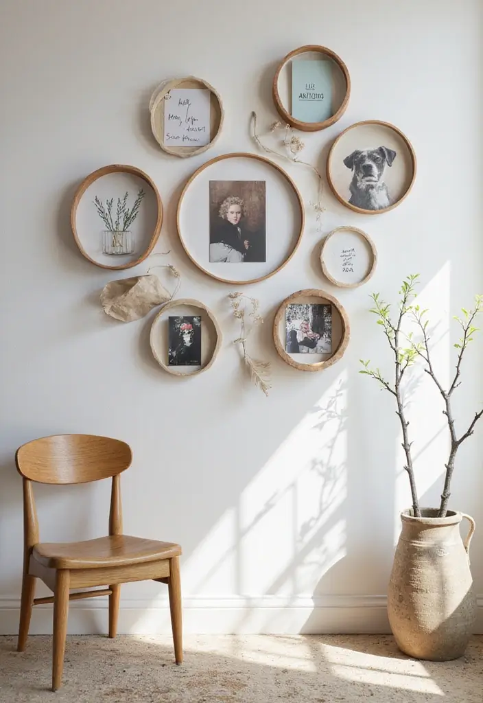 30 Creative Pictures on Wall Ideas for Every Room - 14. Circular Frame Displays