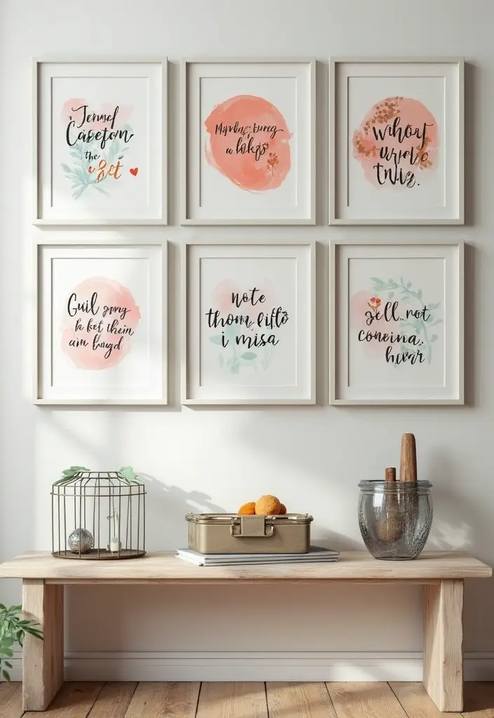 30 Creative Pictures on Wall Ideas for Every Room - 15. Art with Personal Quotes