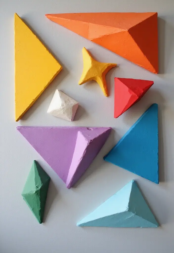 30 Creative Pictures on Wall Ideas for Every Room - 16. Geometric Art Displays