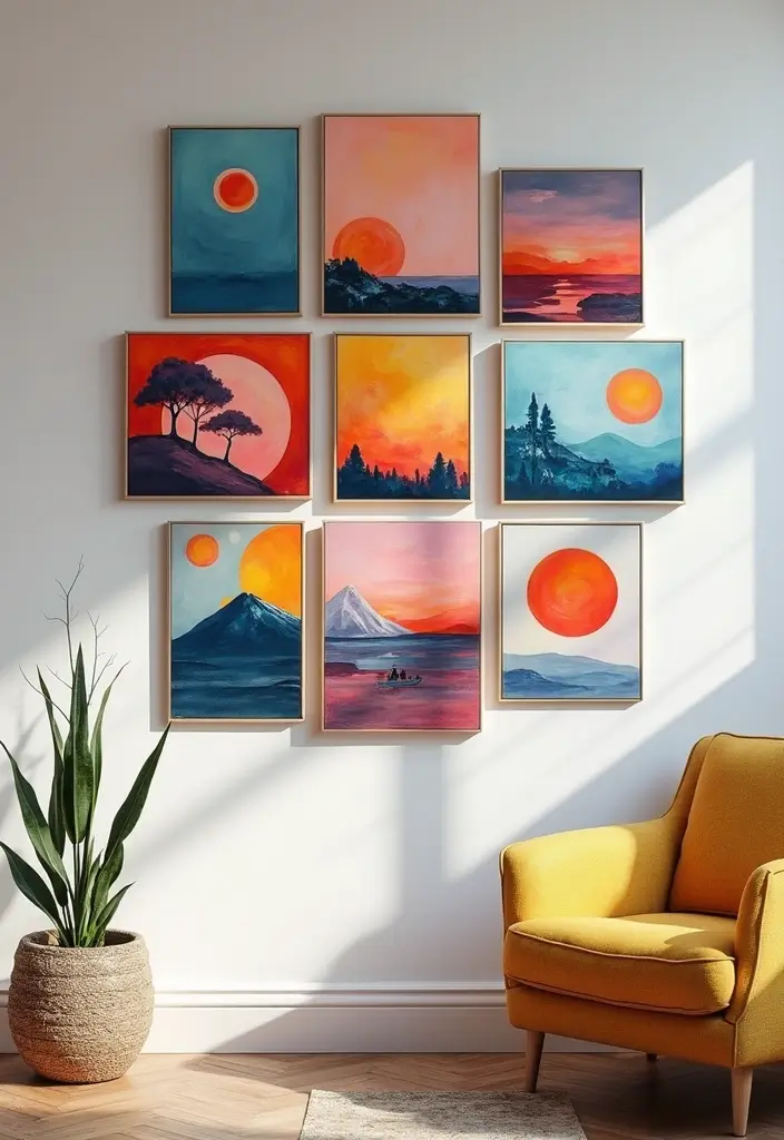 30 Creative Pictures on Wall Ideas for Every Room - 24. Colorful Canvas Art