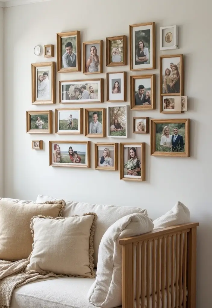 30 Creative Pictures on Wall Ideas for Every Room - 25. Collage of Memories