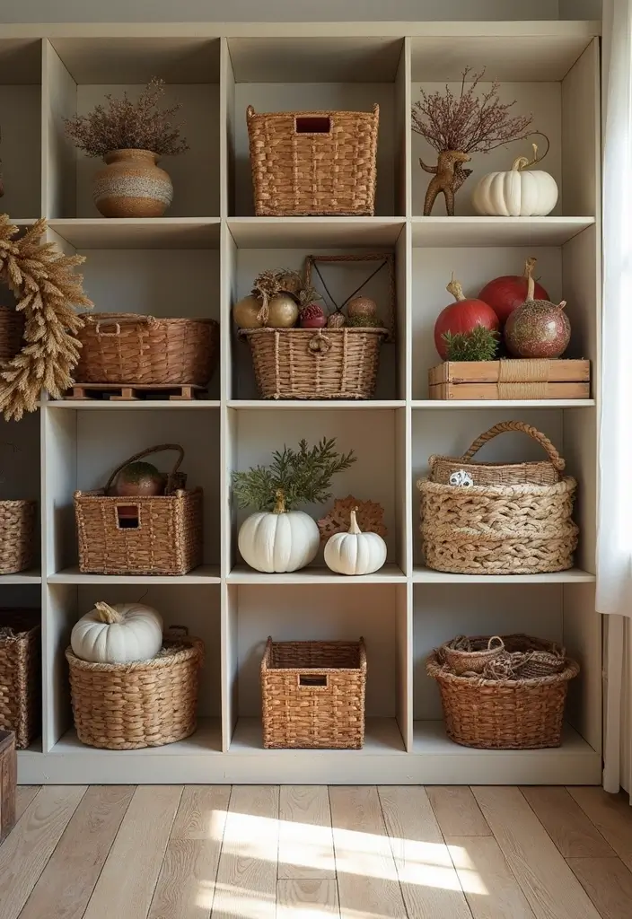 30 Cube Storage Ideas for Every Room and Purpose 16. Seasonal Decor Storage