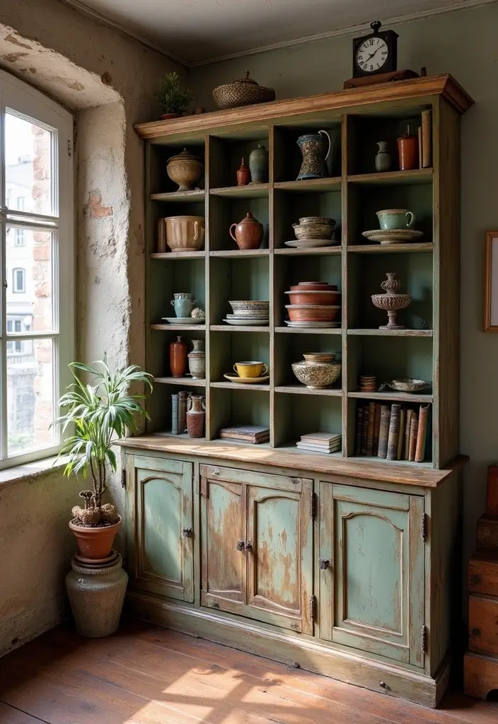 30 Cube Storage Ideas for Every Room and Purpose 21. Vintage Display with Cubes