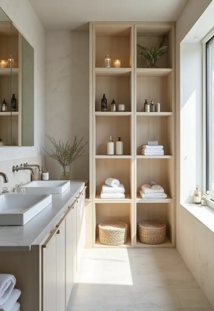 30 Cube Storage Ideas for Every Room and Purpose 29. Spa Like Bathroom Retreat