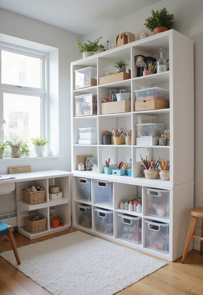 30 Cube Storage Ideas for Every Room and Purpose 7. Craft Room Creativity