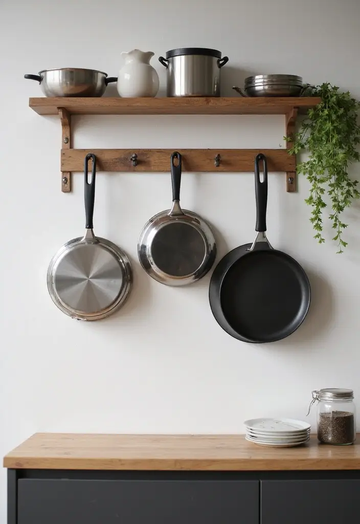 30 Cupboard Storage Ideas to Keep Things Neat and Accessible - 12. Hang Pots and Pans