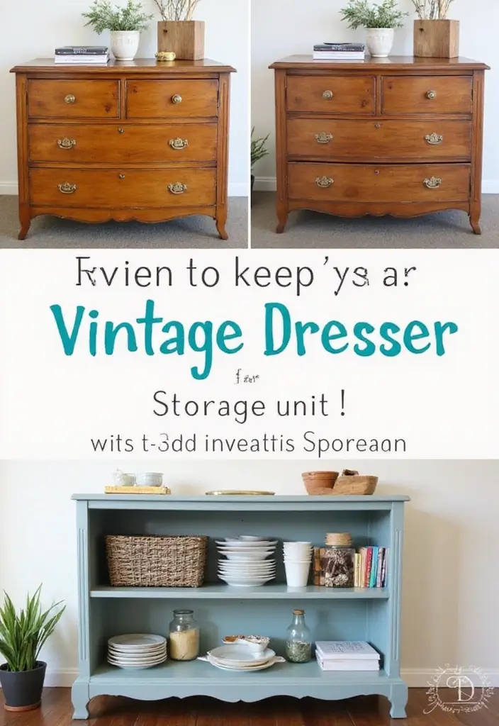 30 Cupboard Storage Ideas to Keep Things Neat and Accessible - 9. Repurpose Old Furniture