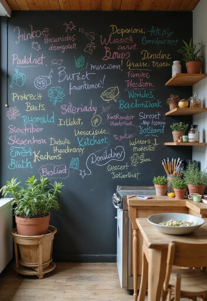 30 DIY Accent Wall Ideas You Can Create on a Budget - 10. Chalkboard Wall for Creativity