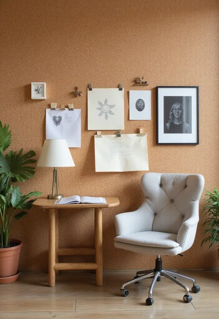 30 DIY Accent Wall Ideas You Can Create on a Budget - 11. Eco-Friendly Cork Wall