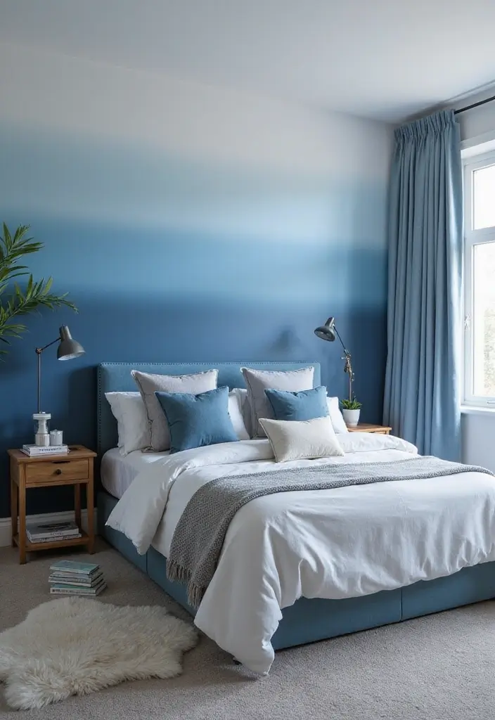 30 DIY Accent Wall Ideas You Can Create on a Budget - 16. Ombre Wall Effect