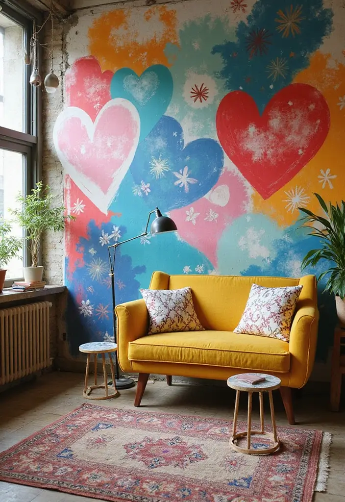 30 DIY Accent Wall Ideas You Can Create on a Budget - 20. DIY Murals with Stencils