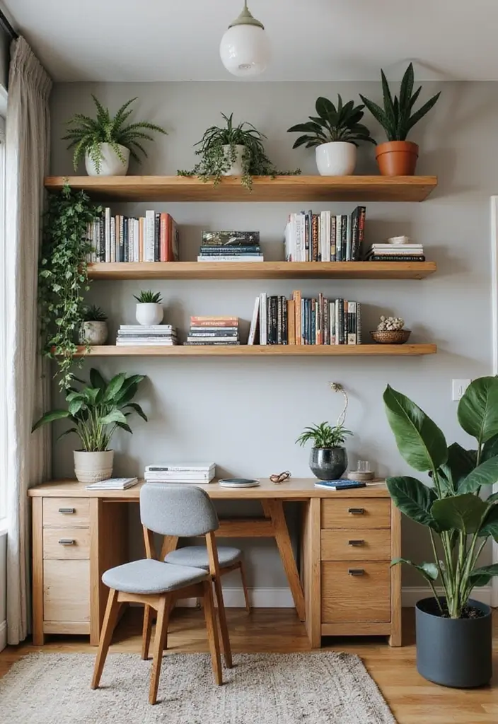 30 DIY Accent Wall Ideas You Can Create on a Budget - 25. Multi-level Shelving Wall