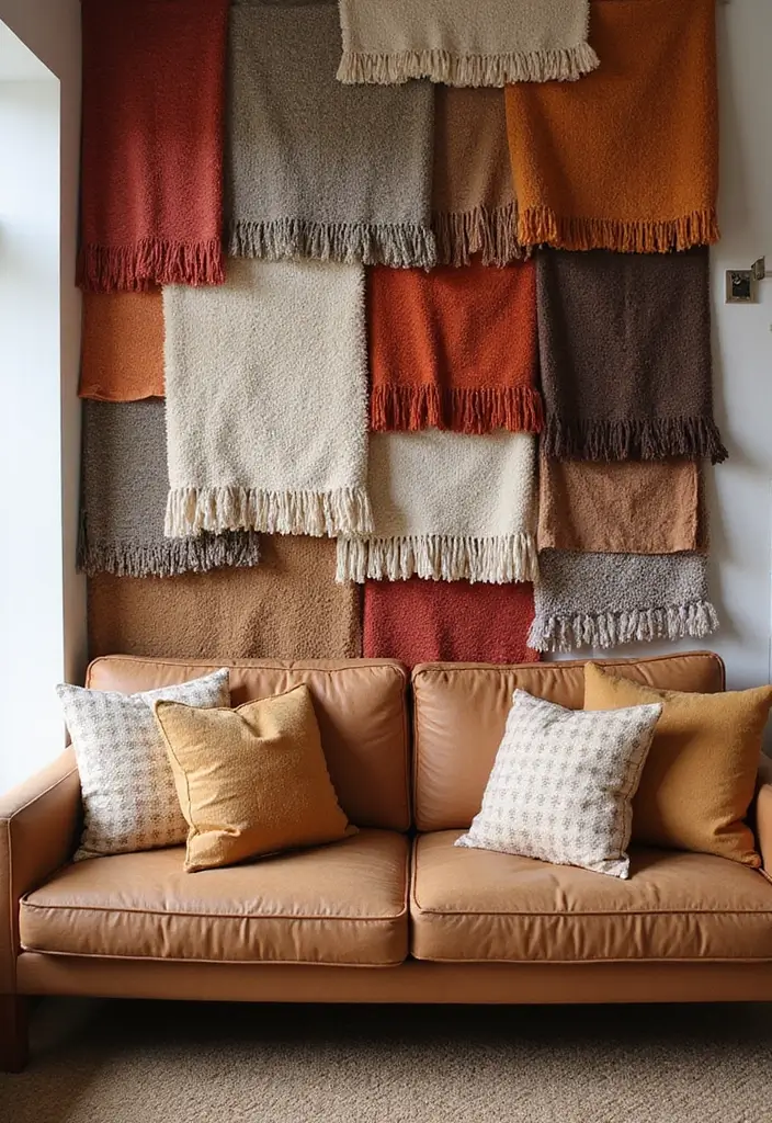 30 DIY Accent Wall Ideas You Can Create on a Budget - 26. Layered Textiles