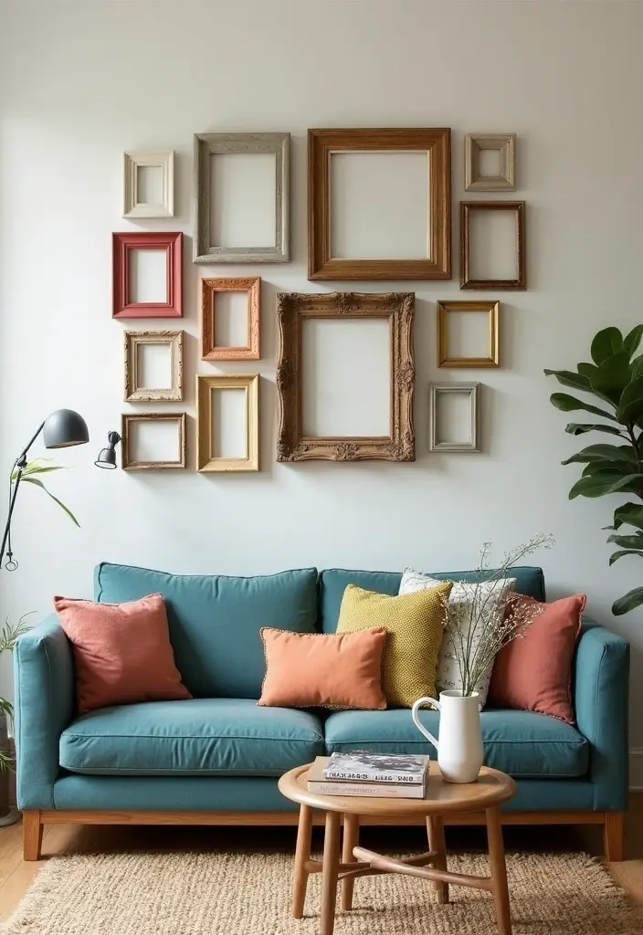 30 DIY Accent Wall Ideas You Can Create on a Budget - 30. Upcycled Frame Wall Art