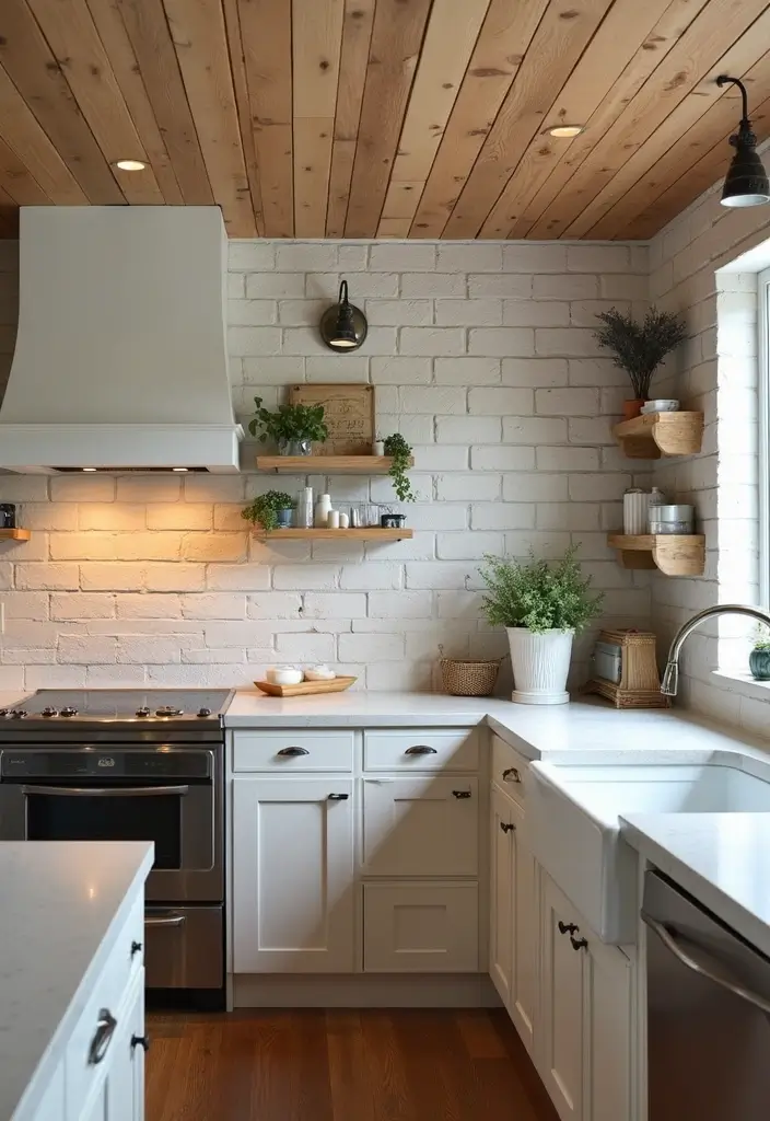 30 DIY Accent Wall Ideas You Can Create on a Budget - 7. Faux Brick Wall with Paint