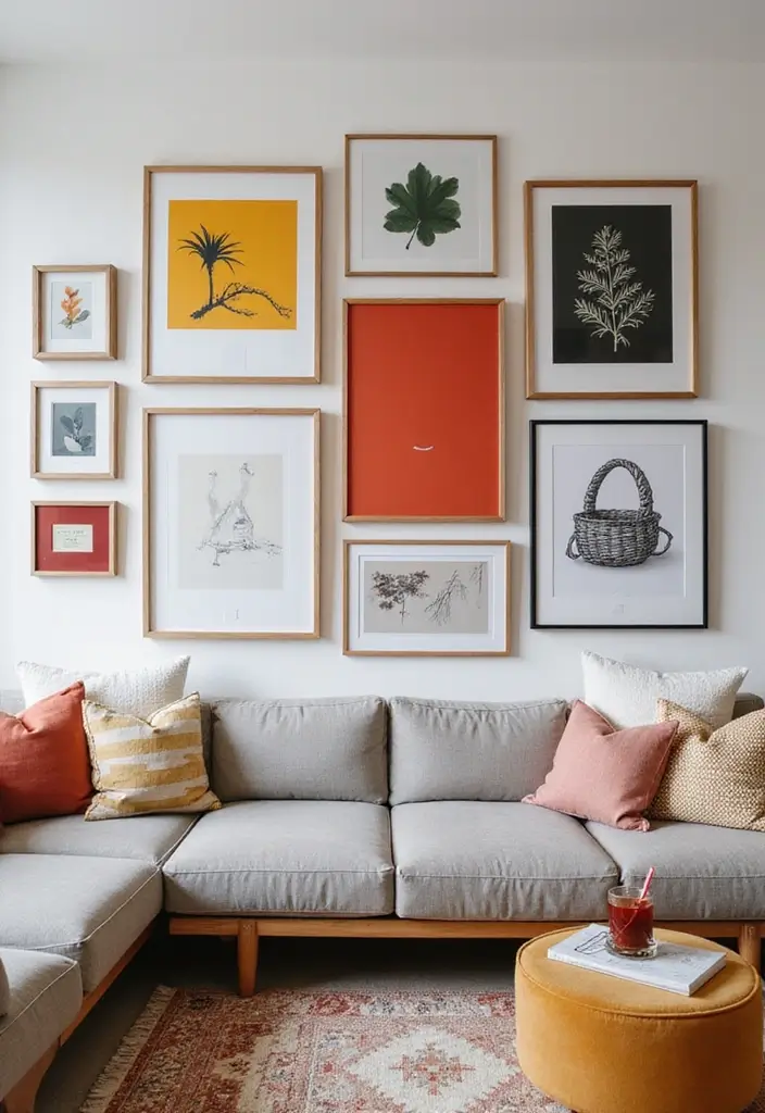 30 DIY Accent Wall Ideas You Can Create on a Budget - 9. Painted Gallery Wall