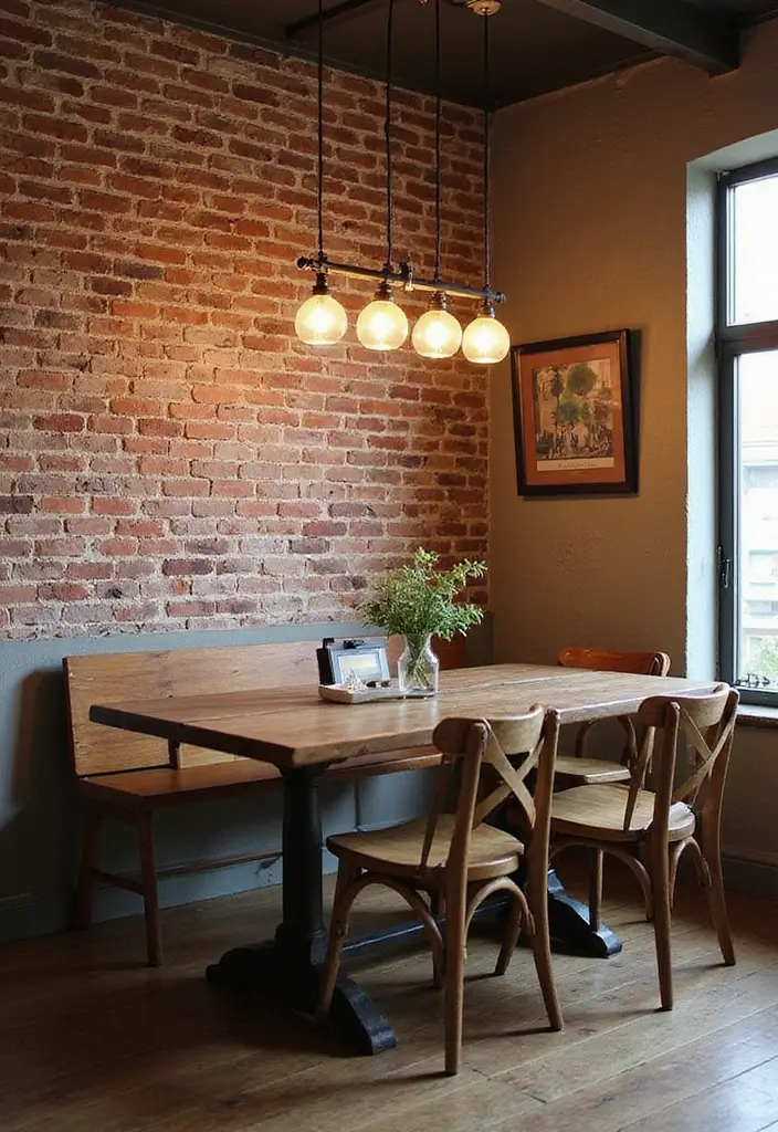 30 Dining Room Accent Wall Ideas That Steal the Show - 15. Painted Brick Accent Wall