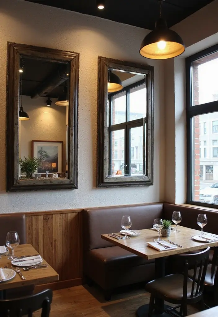 30 Dining Room Mirror Wall Ideas for a Luxe Look - 14. Industrial Style Mirrors