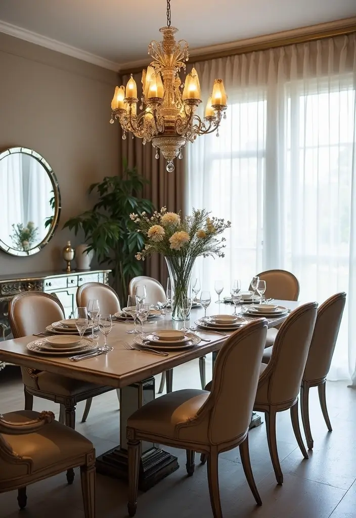 30 Dining Room Mirror Wall Ideas for a Luxe Look - 16. Mirrored Dining Chairs