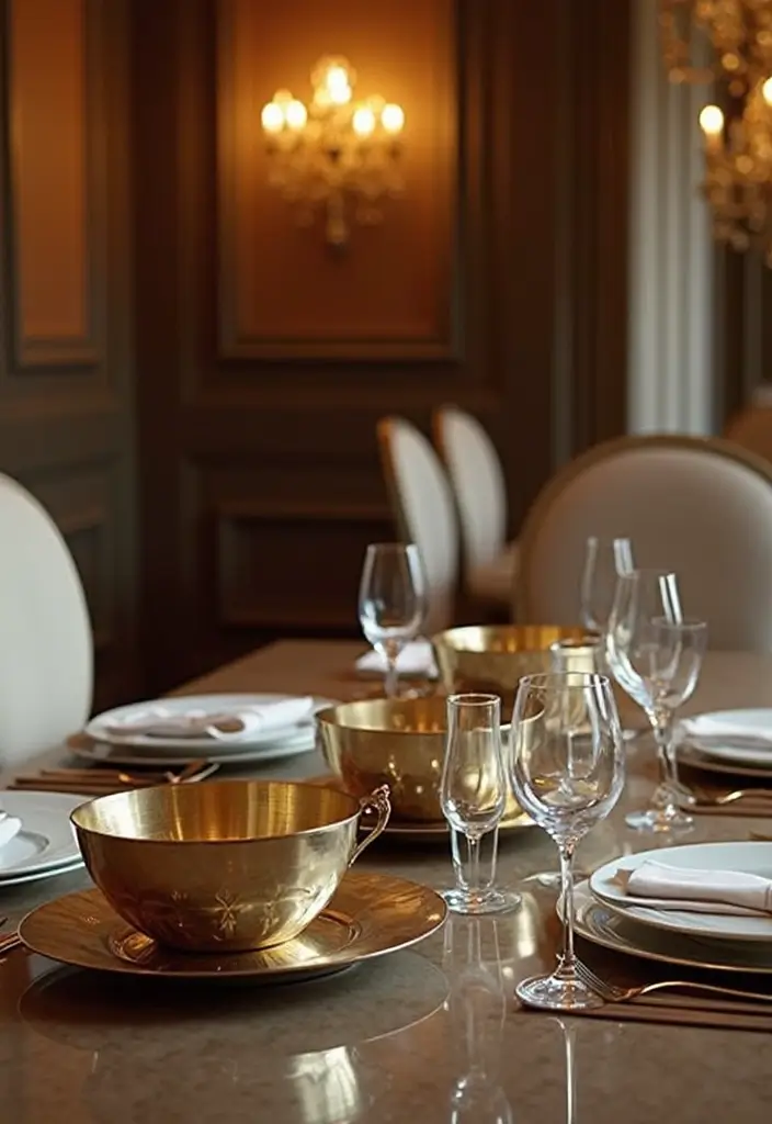 30 Dining Room Mirror Wall Ideas for a Luxe Look - 29. Mirrored Decorative Bowls