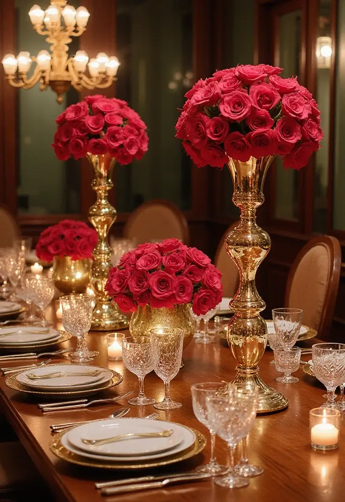 30 Dining Room Mirror Wall Ideas for a Luxe Look - 30. Mirrored Floral Arrangements